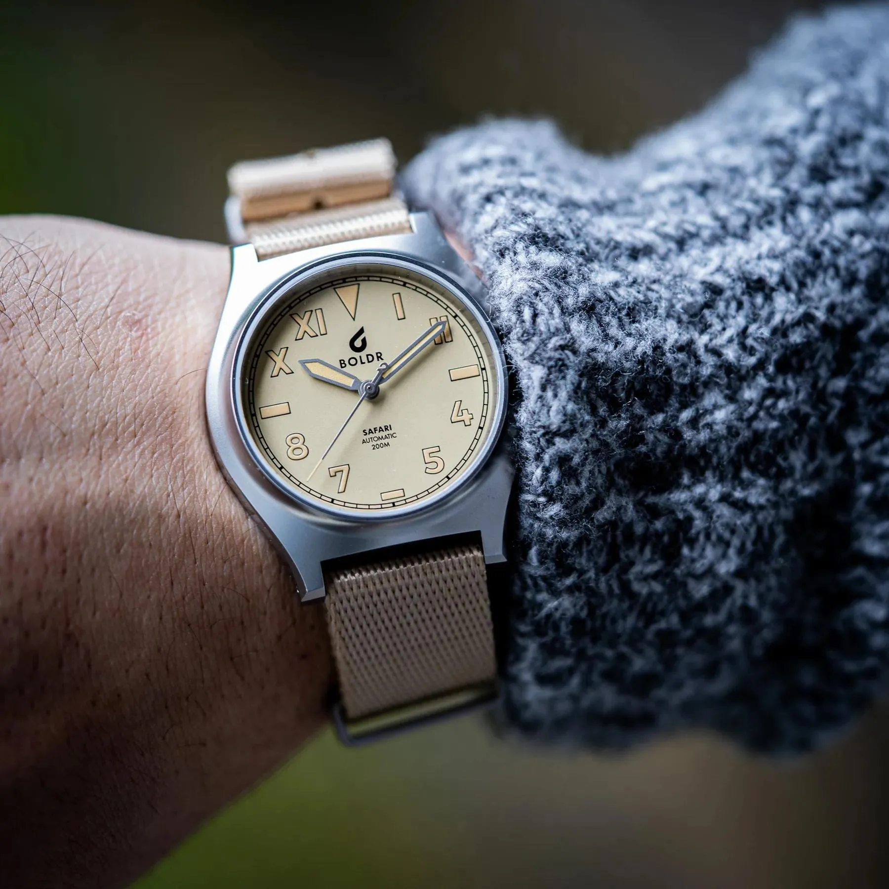 Boldr Safari Ranger Upepo Field Watch Matt Khaki LIKE NEW