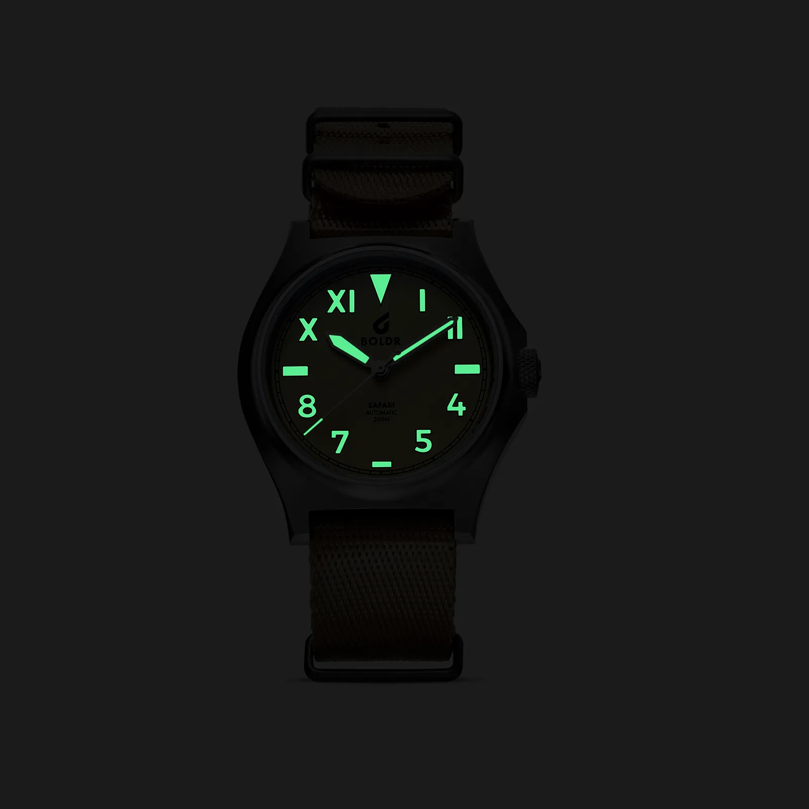 Boldr Safari Ranger Upepo Field Watch Matt Khaki LIKE NEW