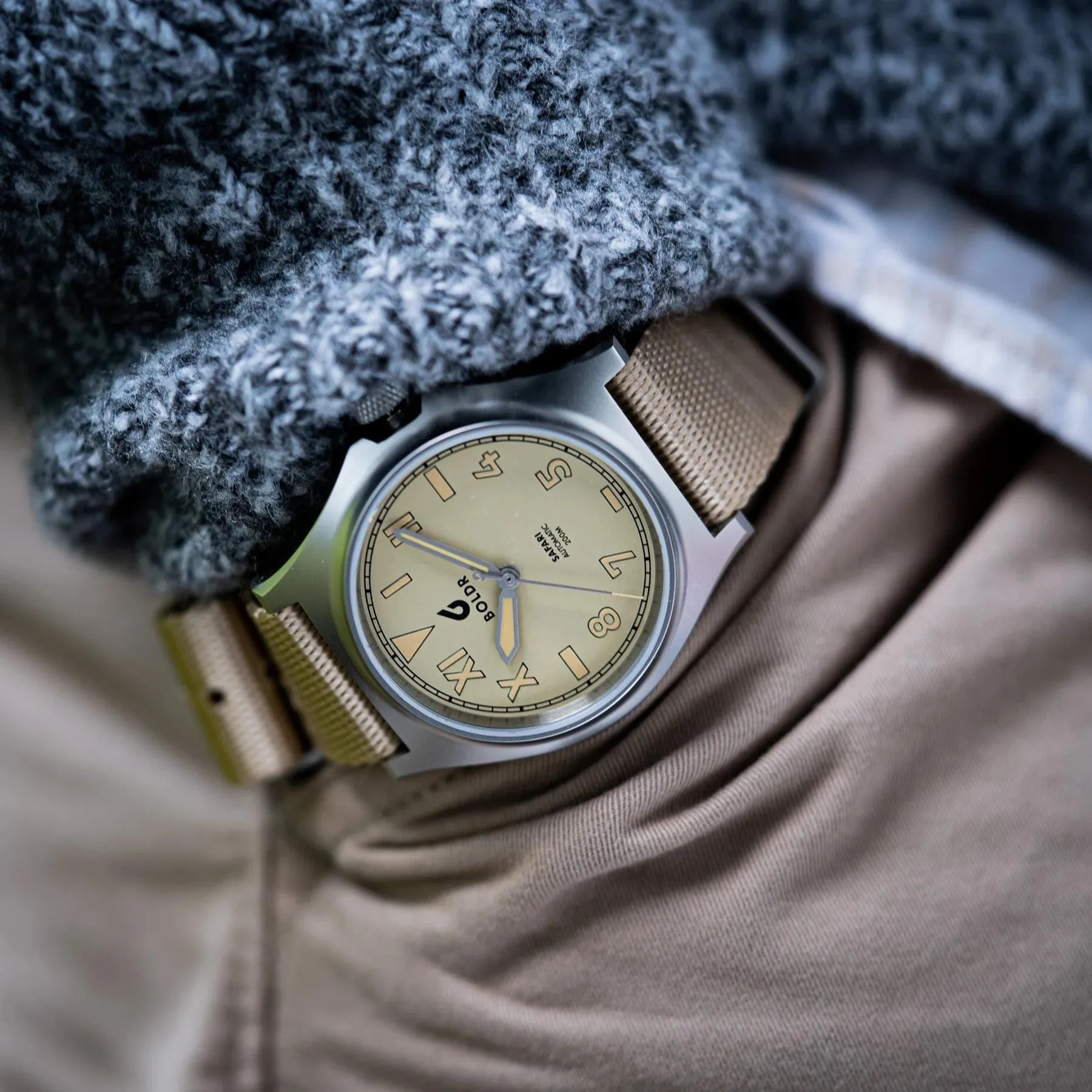Boldr Safari Ranger Upepo Field Watch Matt Khaki LIKE NEW