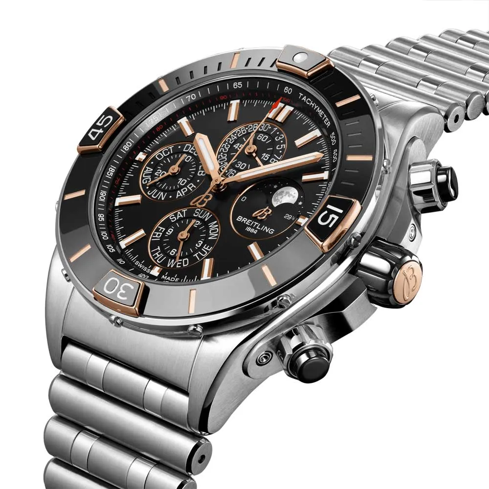 Breitling Super Chronomat 4 Years Calendar & Moon Phase 44mm Black Dial Automatic Gents Watch I19320251B1A1
