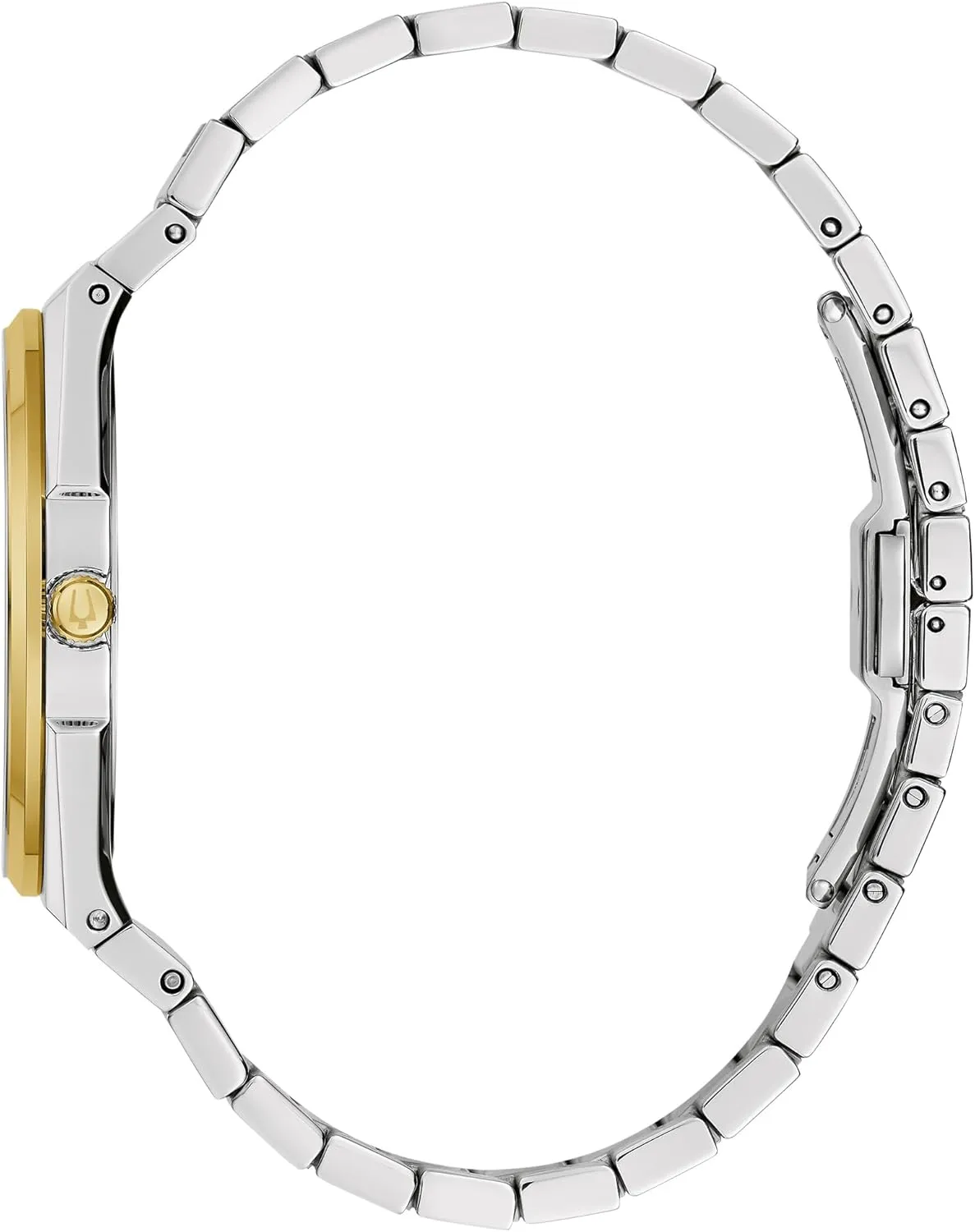 Bulova Mens Dress Classic Quartz Two Tone Stainless Steel Watch, Patterned Dial, 39mm