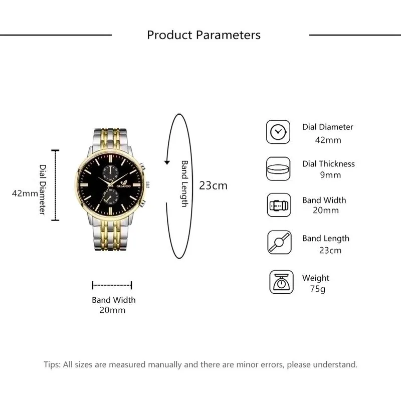 Business Simple Style Crown Double Side Snaps Quartz Men's Watches