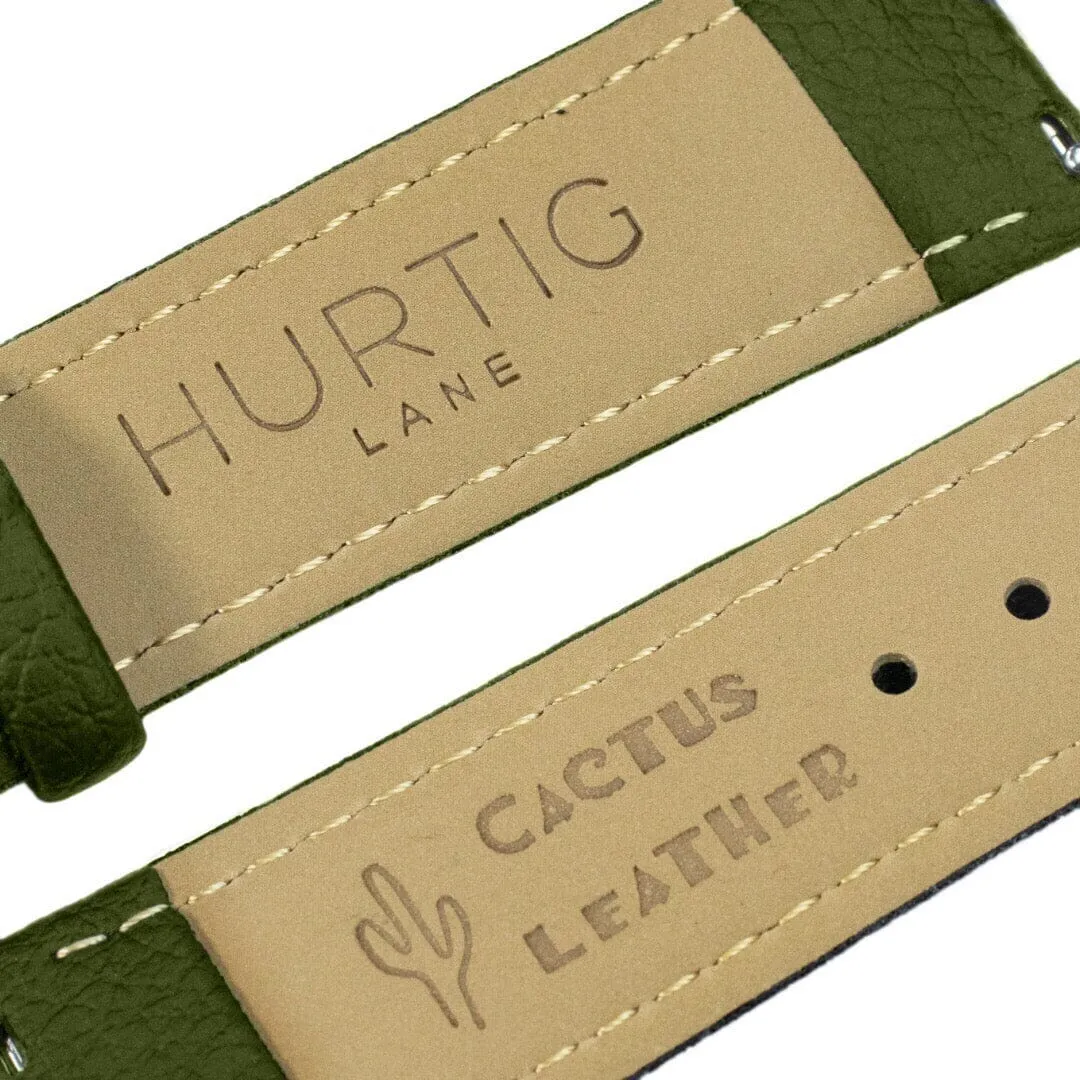 Cactus Leather Watch Strap - Green & Rose Gold