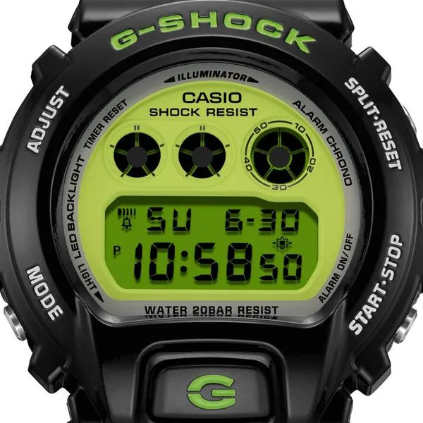 Casio G-Shock Digital Watch DW6900RCS-1 Black - Neon Green
