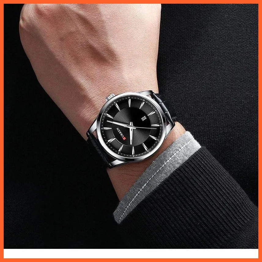 Casual Fashion Quartz Watches For Men | Leather Strap Wristwatches Luxury Brand Business Style Mens Watches