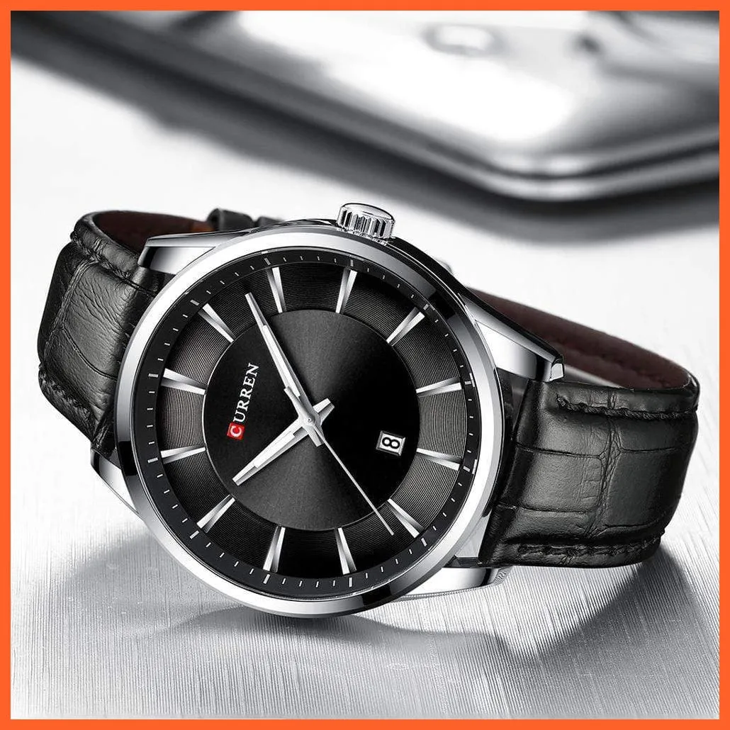 Casual Fashion Quartz Watches For Men | Leather Strap Wristwatches Luxury Brand Business Style Mens Watches