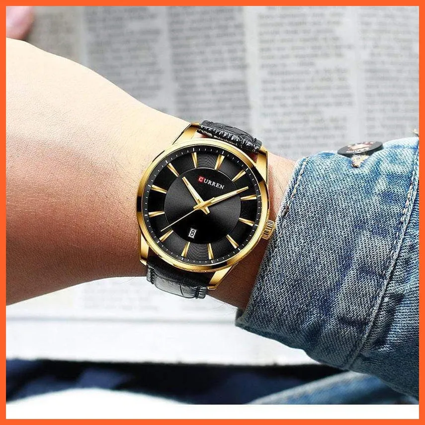 Casual Fashion Quartz Watches For Men | Leather Strap Wristwatches Luxury Brand Business Style Mens Watches