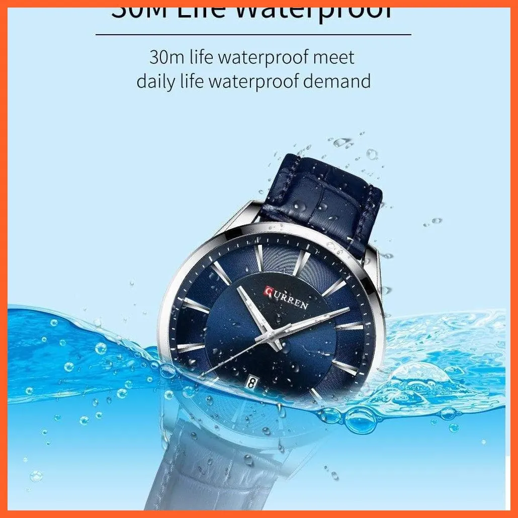Casual Fashion Quartz Watches For Men | Leather Strap Wristwatches Luxury Brand Business Style Mens Watches