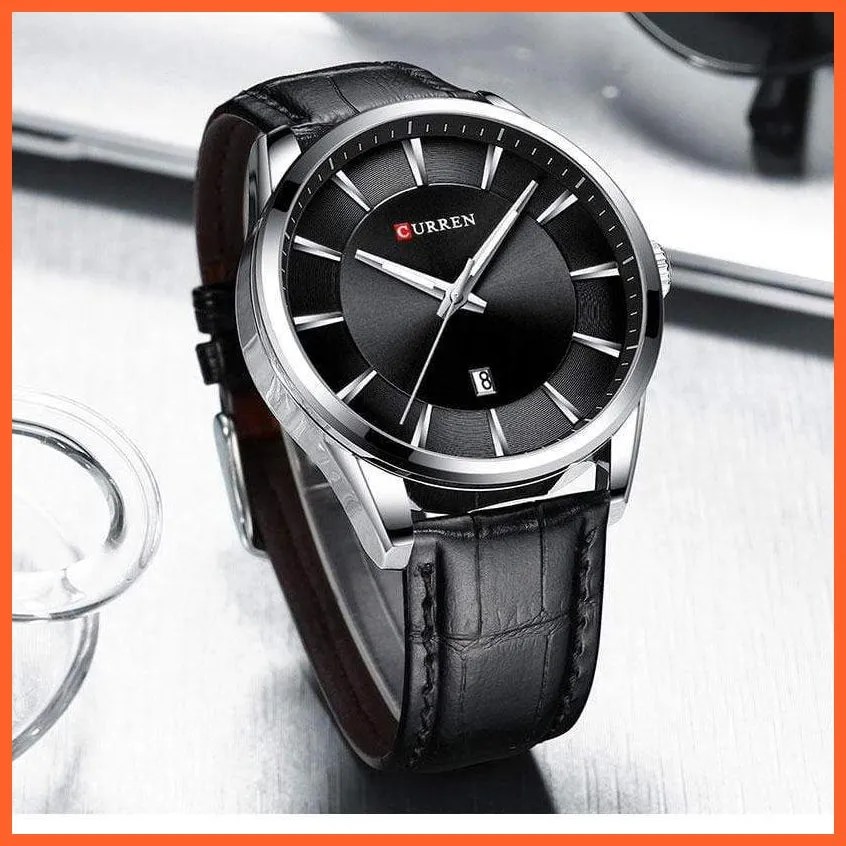 Casual Fashion Quartz Watches For Men | Leather Strap Wristwatches Luxury Brand Business Style Mens Watches