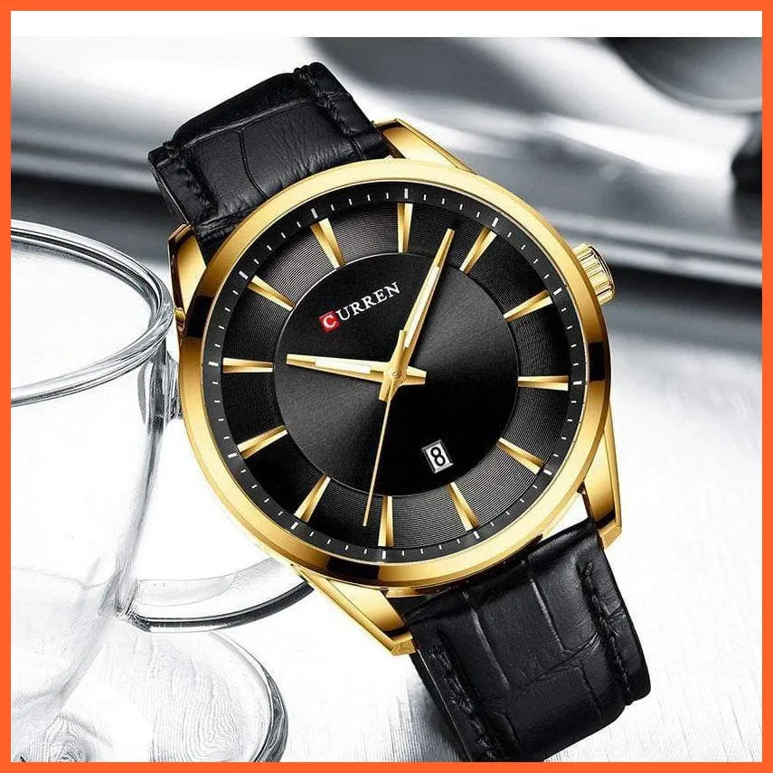 Casual Fashion Quartz Watches For Men | Leather Strap Wristwatches Luxury Brand Business Style Mens Watches