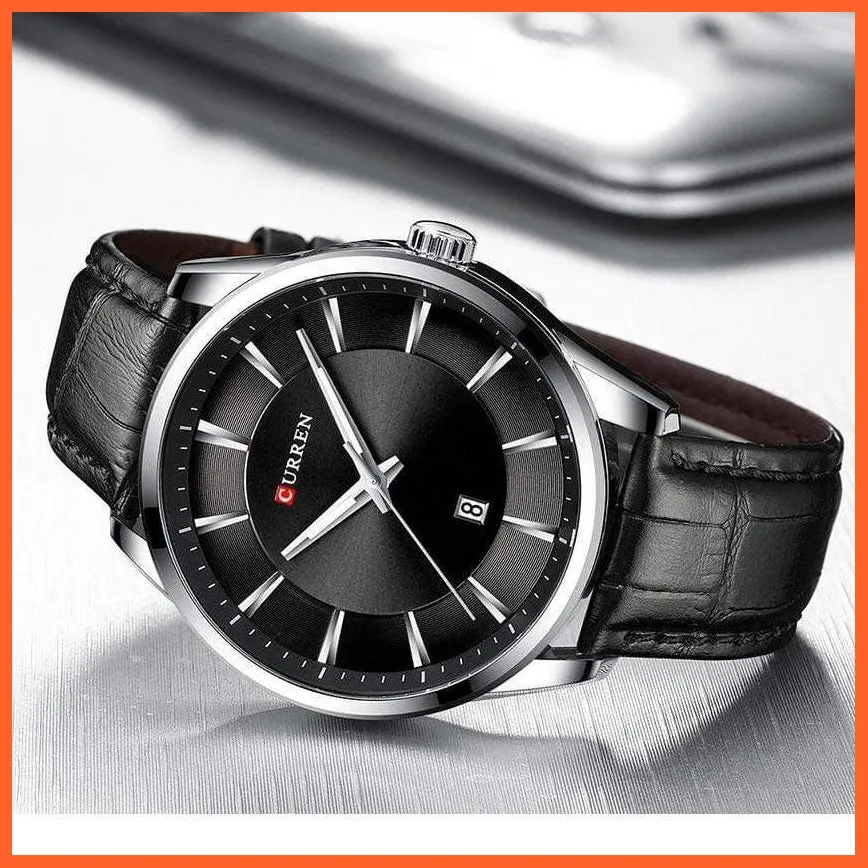 Casual Fashion Quartz Watches For Men | Leather Strap Wristwatches Luxury Brand Business Style Mens Watches