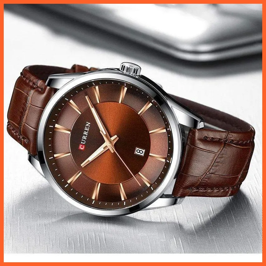Casual Fashion Quartz Watches For Men | Leather Strap Wristwatches Luxury Brand Business Style Mens Watches