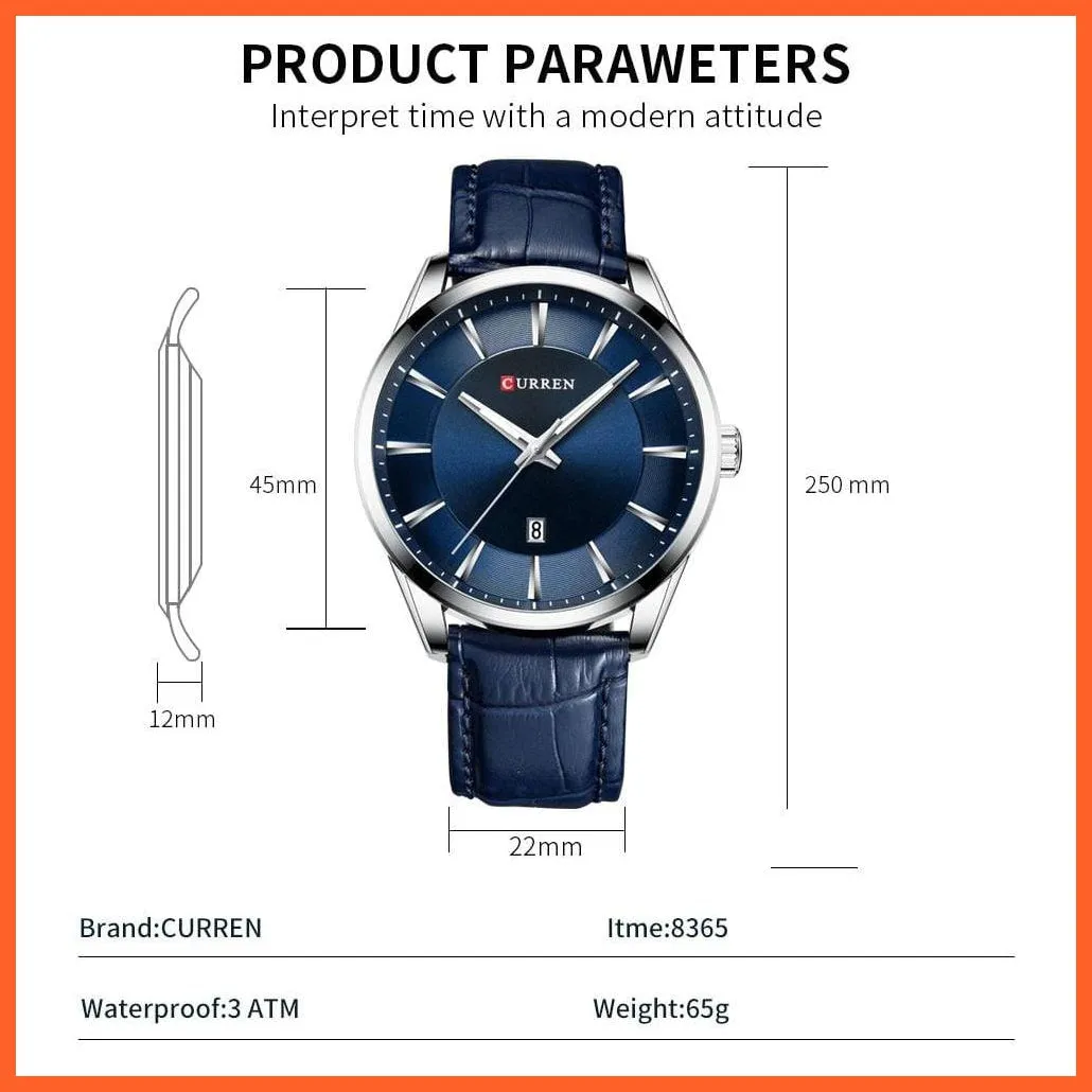 Casual Fashion Quartz Watches For Men | Leather Strap Wristwatches Luxury Brand Business Style Mens Watches