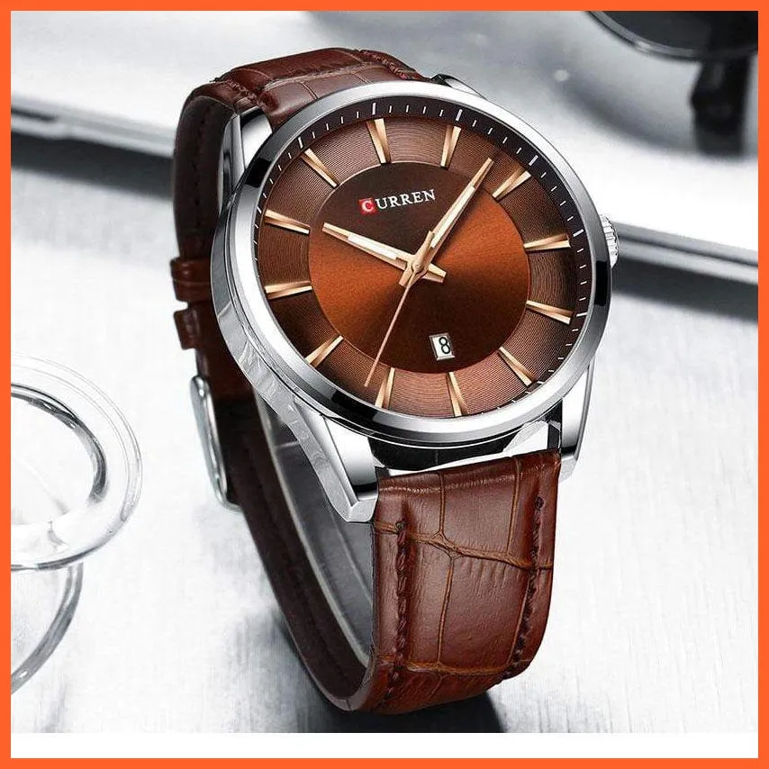 Casual Fashion Quartz Watches For Men | Leather Strap Wristwatches Luxury Brand Business Style Mens Watches