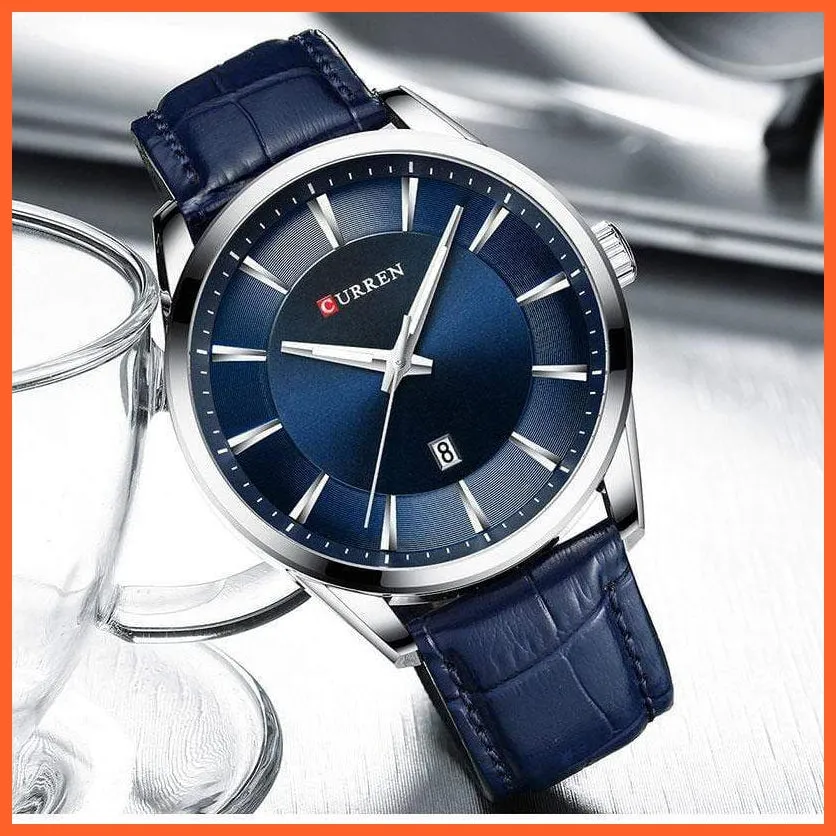 Casual Fashion Quartz Watches For Men | Leather Strap Wristwatches Luxury Brand Business Style Mens Watches