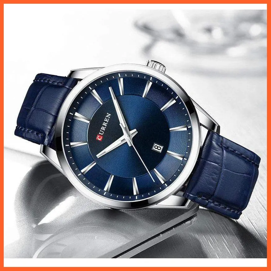 Casual Fashion Quartz Watches For Men | Leather Strap Wristwatches Luxury Brand Business Style Mens Watches