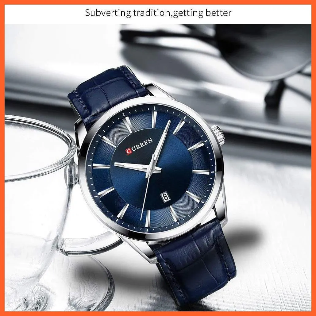 Casual Fashion Quartz Watches For Men | Leather Strap Wristwatches Luxury Brand Business Style Mens Watches