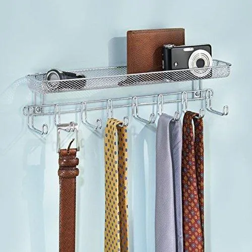 Catenus Closet Wall Mount Accessory Organizer for Storage of Ties, Belts, Watches, Glasses, Accessories