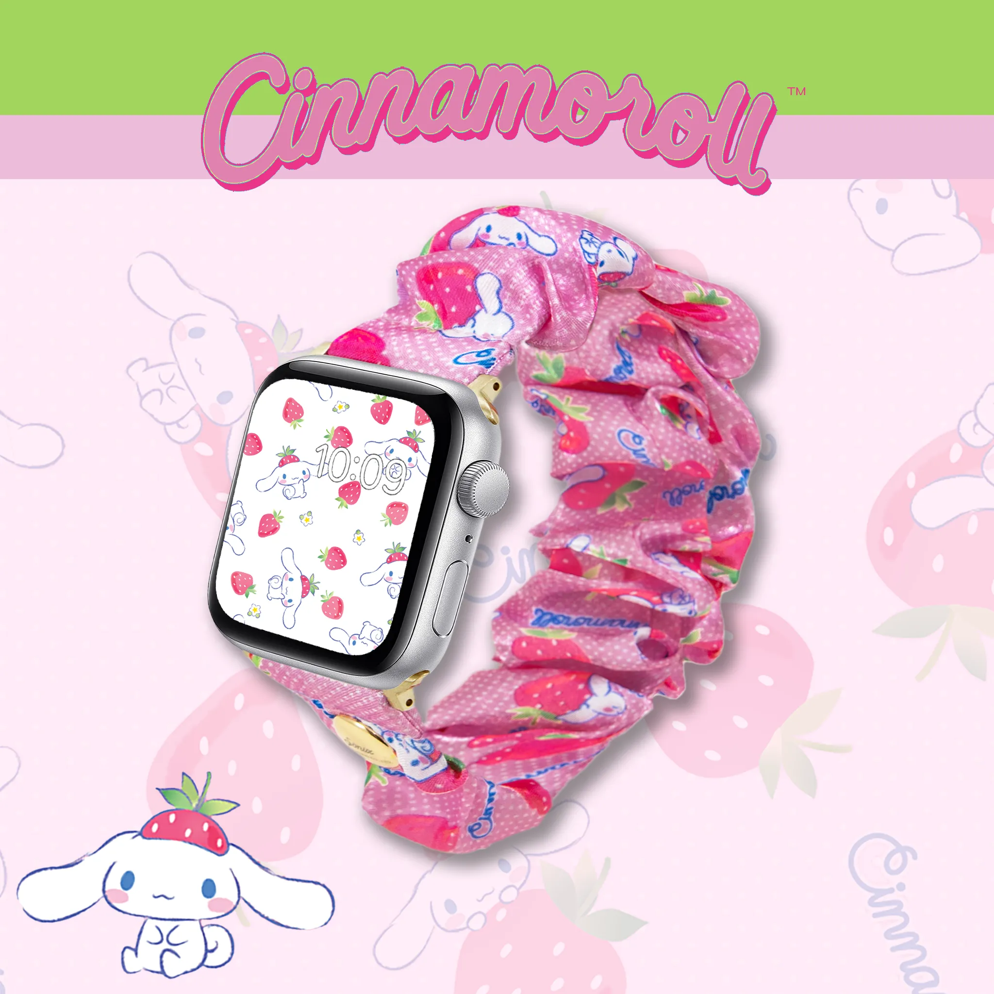 Cinnamoroll x Sonix Strawberries Scrunchie Apple Watch Band