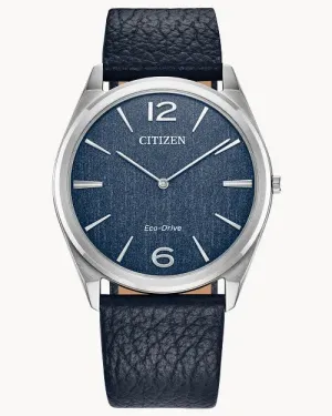 Citizen Eco-Drive Suratto Blue Dial Blue Leather Strap Watch