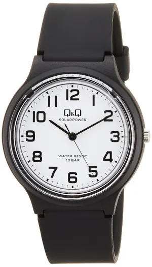Citizen Q&Q Analog Solar Watch, Water Resistant to 10 ATM, Urethane Strap, multicolor (black / white), Classic