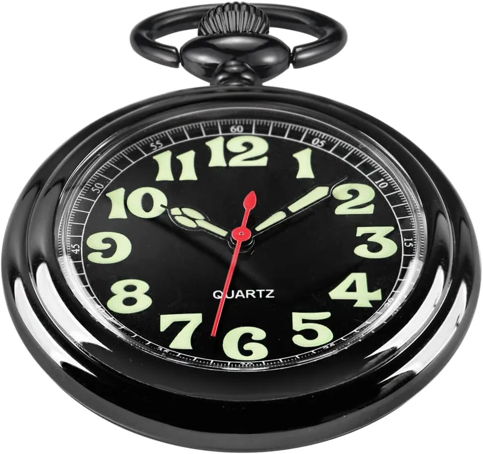 Classic Uncovered Men's Pocket Watch, Pocket Watches with Chain for Men