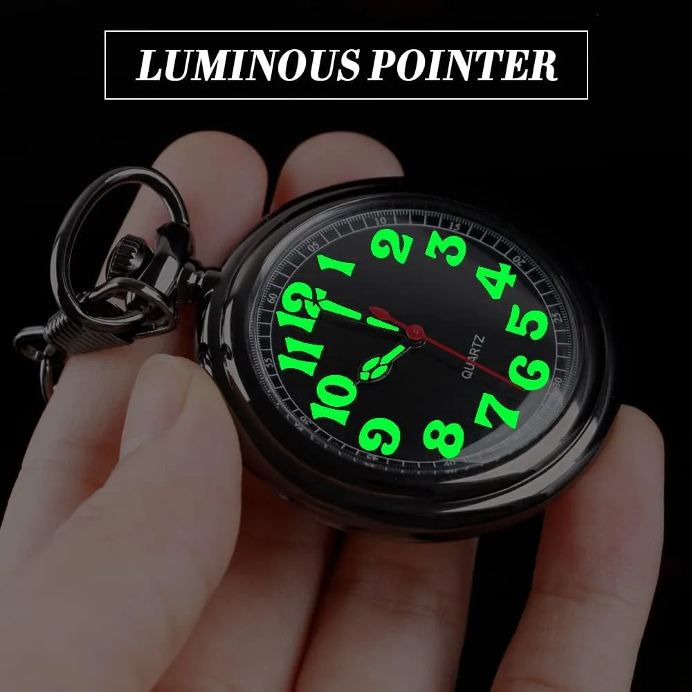 Classic Uncovered Men's Pocket Watch, Pocket Watches with Chain for Men