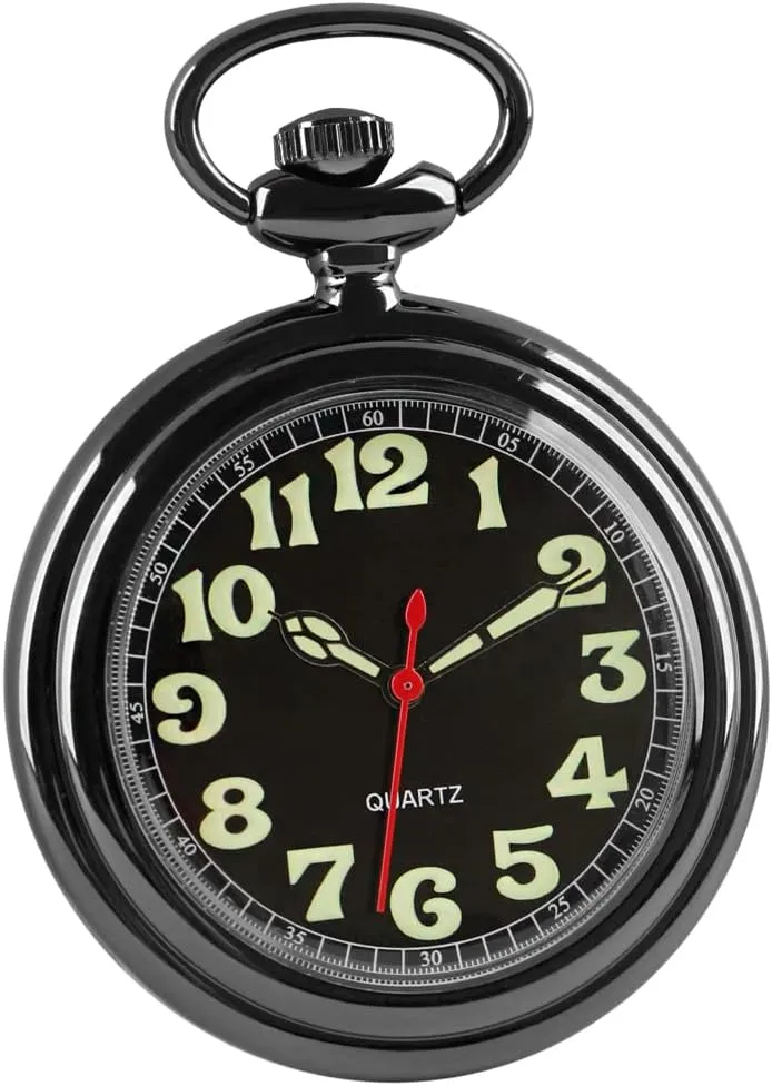 Classic Uncovered Men's Pocket Watch, Pocket Watches with Chain for Men