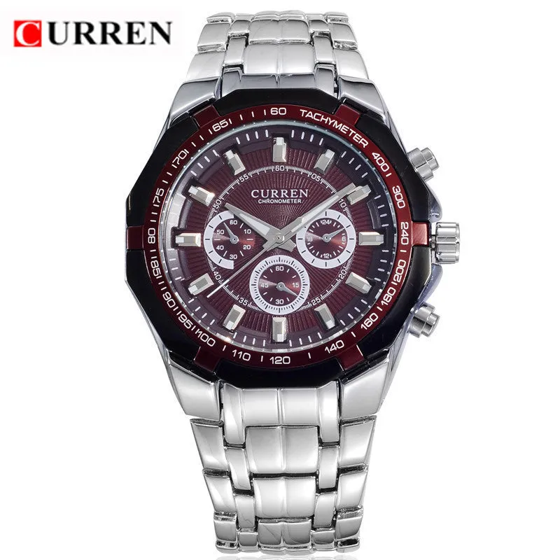 CURREN Brand Men Sports Watches Men Military Wrist Watches Casual Full Steel Men Watch Waterproof
