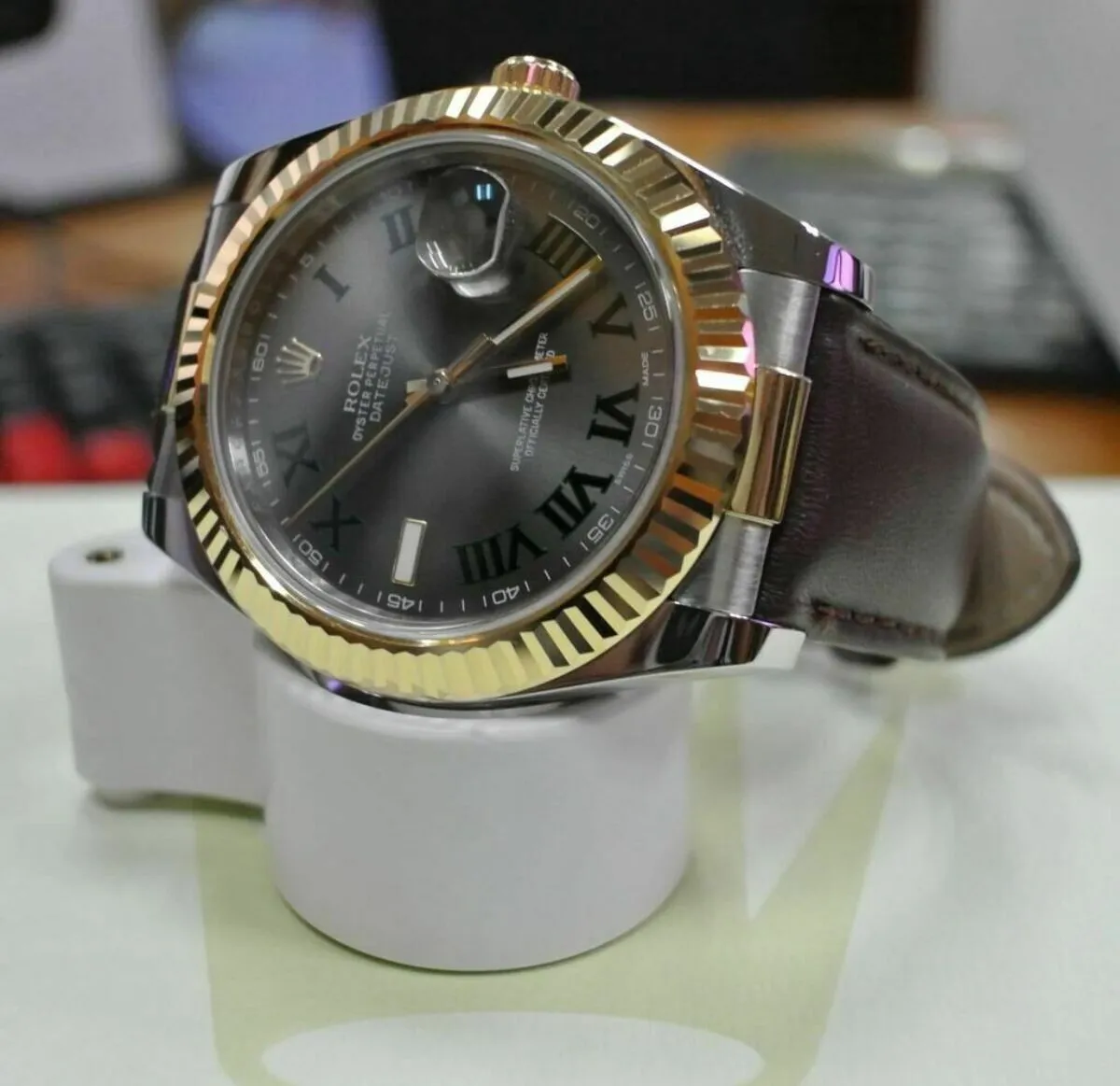 CUSTOM STRAP END LINK PIECE FOR 36MM ROLEX DATEJUST II 116233 116234 TWO TONE