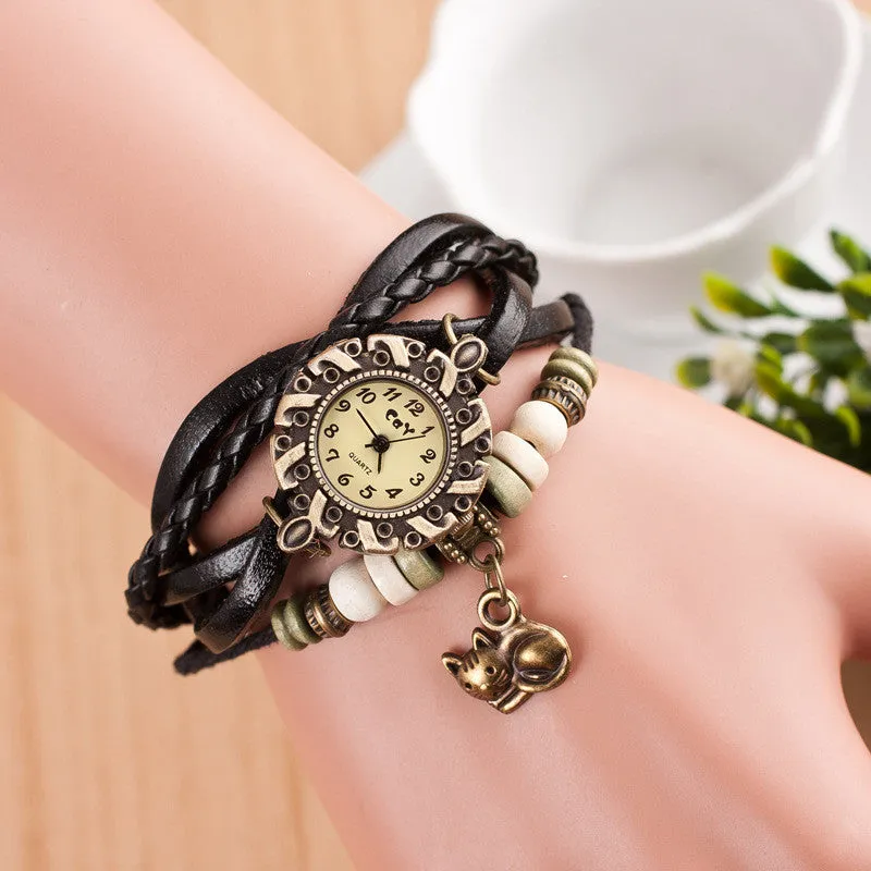 Cute Cat Multilayer Bracelet Watch