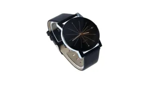Digital Watch Leather  Round Case Wristwatch