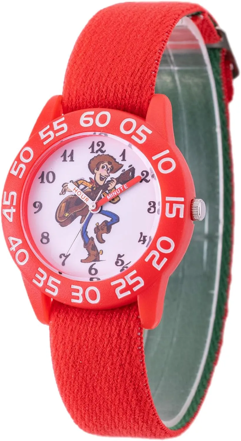 Disney 100 Kids' Plastic Time Teacher Analog Quartz Nylon Strap Watch
