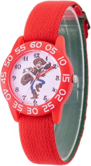 Disney 100 Kids' Plastic Time Teacher Analog Quartz Nylon Strap Watch