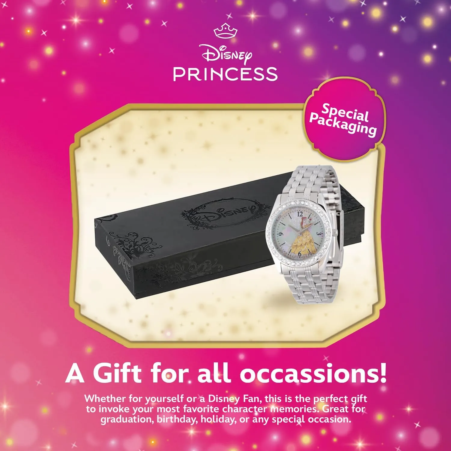 Disney Adult Round Glitz Analog Quartz Watch