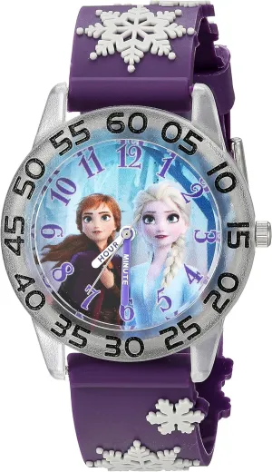 Disney Frozen Kids' Plastic Time Teacher Analog Quartz 3D Strap Watch