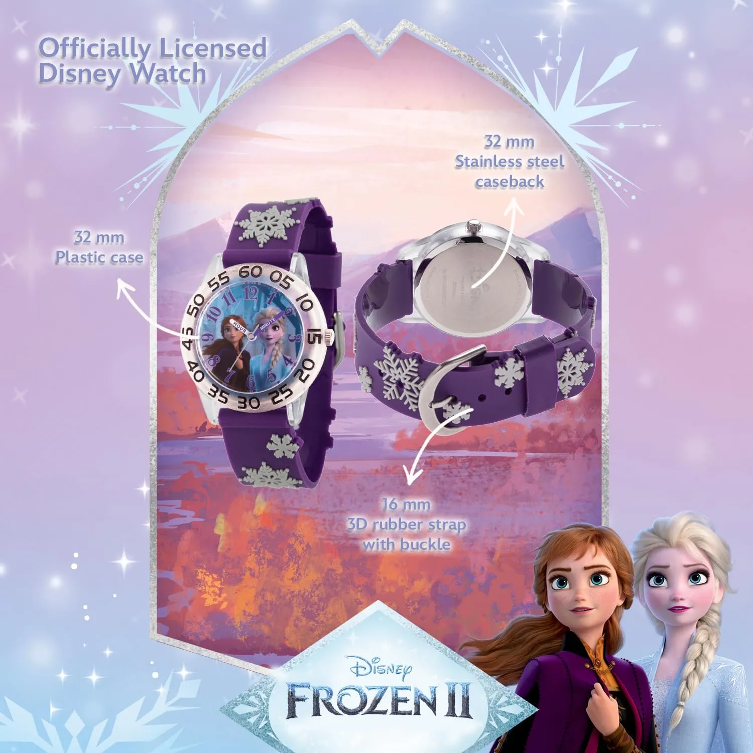 Disney Frozen Kids' Plastic Time Teacher Analog Quartz 3D Strap Watch