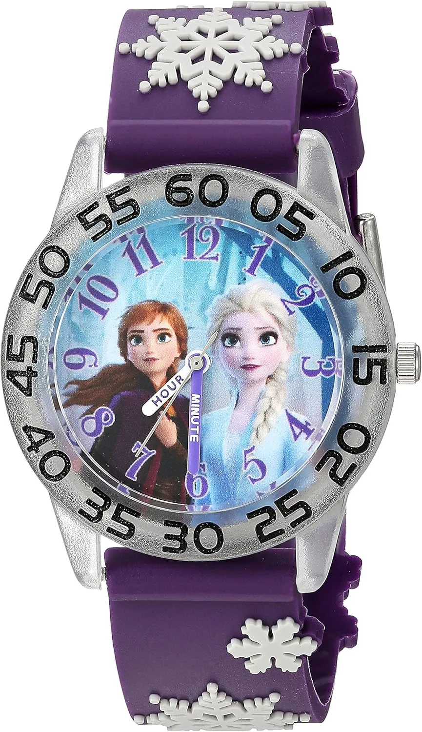 Disney Frozen Kids' Plastic Time Teacher Analog Quartz 3D Strap Watch