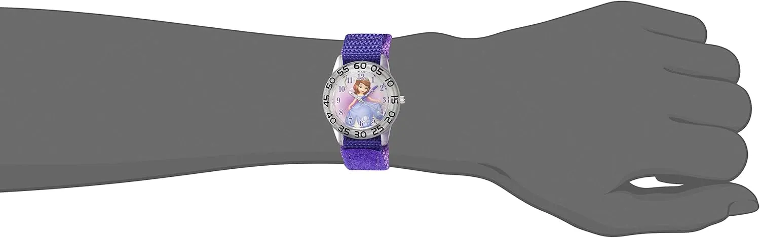 Disney Jr. Kids' Plastic Time Teacher Analog Quartz Nylon Strap Watch
