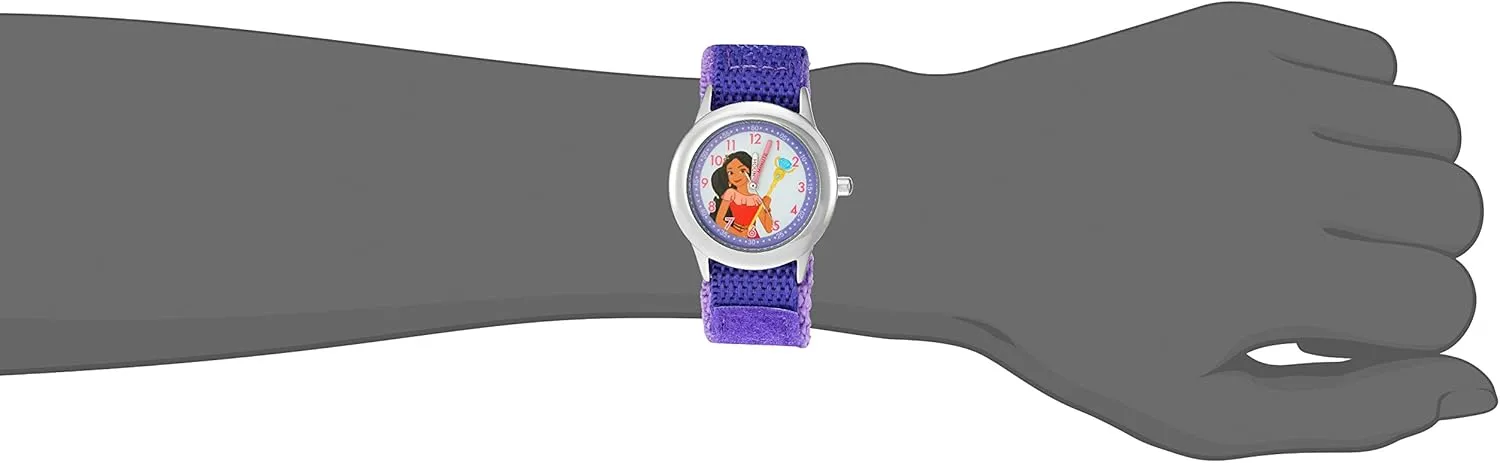 Disney Jr. Kids' Stainless Steel Time Teacher Analog Quartz Nylon Strap Watch