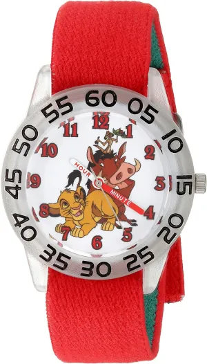 Disney Kids' Plastic Time Teacher Analog Quartz Nylon Strap Watch