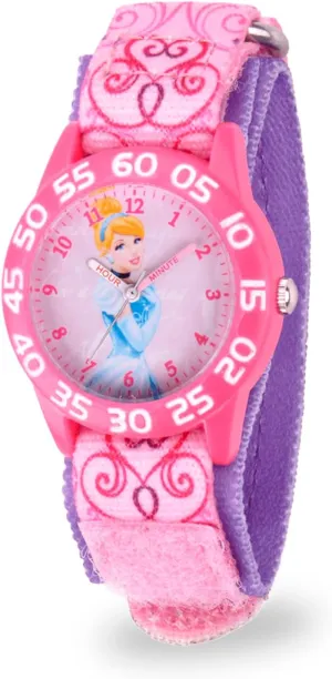 Disney Princess Kids' Plastic Time Teacher Analog Quartz Nylon Strap Watch