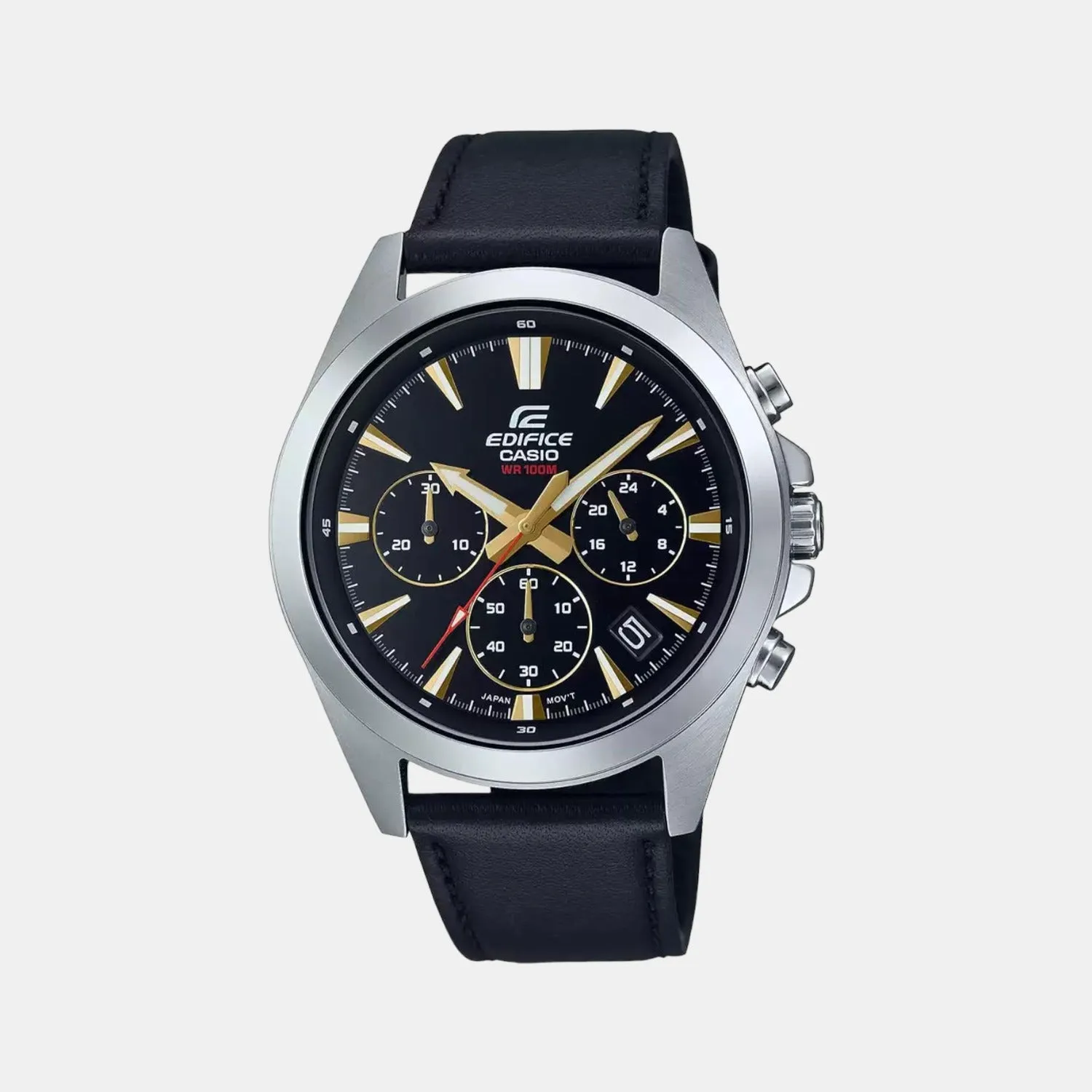 Edifice Men's Leather Chronograph Watch ED542