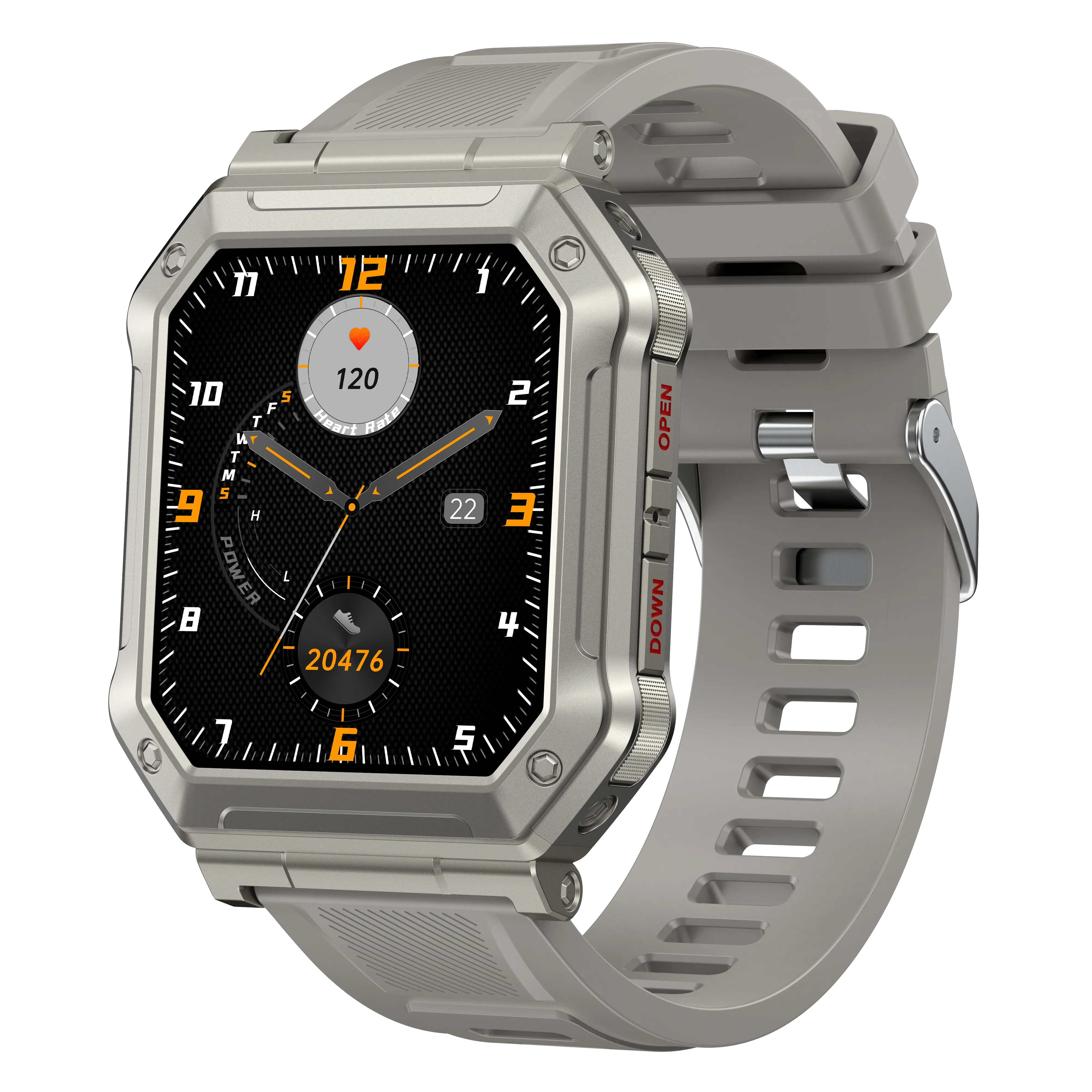 EIGIIS 1.9-inch Military H31 Smart Watch with Text and Call(Answer/Dial), Rugged Smart Watch with Heart Rate and Blood Oxygen Monitor, Outdoor Tactical Bluetooth Smart Watches for Men Compatible with Android iPhone