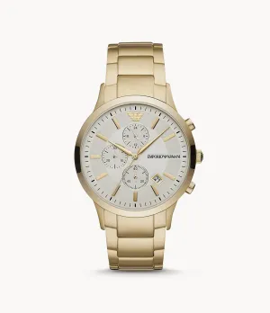 Emporio Armani Men’s Chronograph Quartz Stainless Steel Off White Dial 43mm Watch AR11332