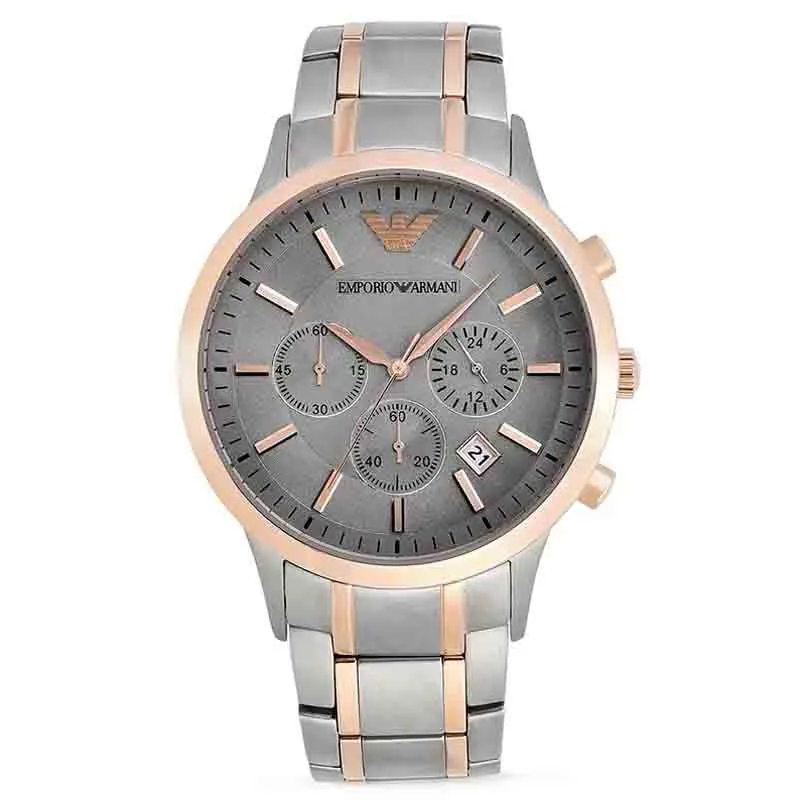 Emporio Armani Men’s Quartz Stainless Steel Black Dial 43mm Watch AR11077