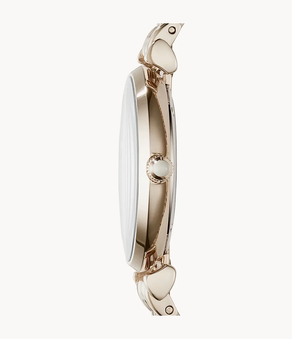 Emporio Armani Women’s Analog Stainless Steel Rose Gold Dial 32mm Watch AR11059