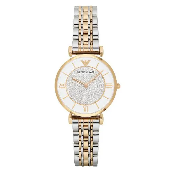 Emporio Armani Women’s Quartz Two-tone Stainless Steel White Dial 32mm Watch AR2076
