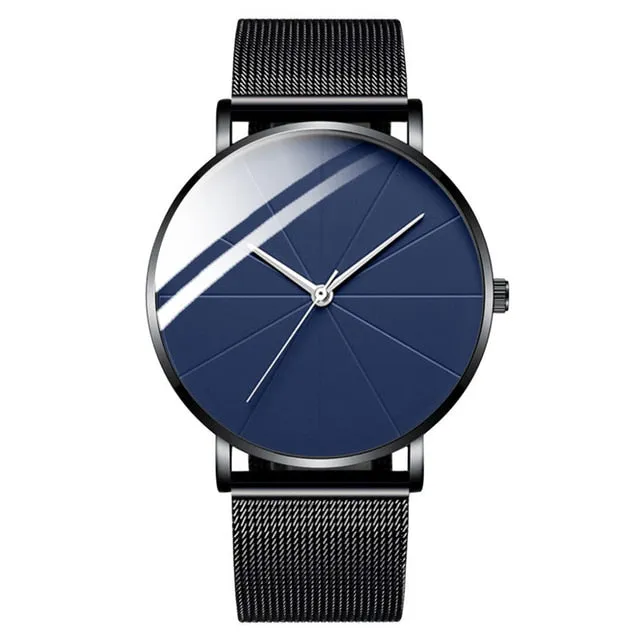 Fashion Men's Business Mesh Belt Quartz Watch