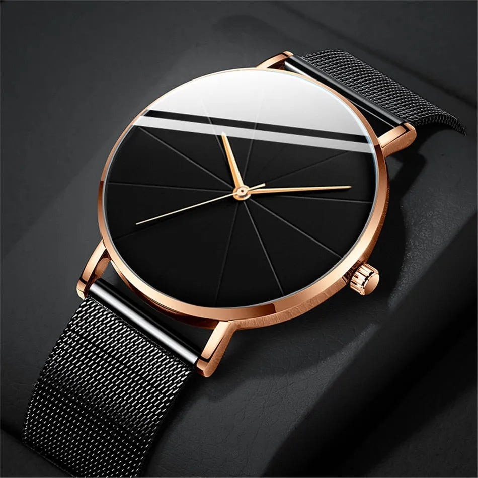Fashion Men's Business Mesh Belt Quartz Watch